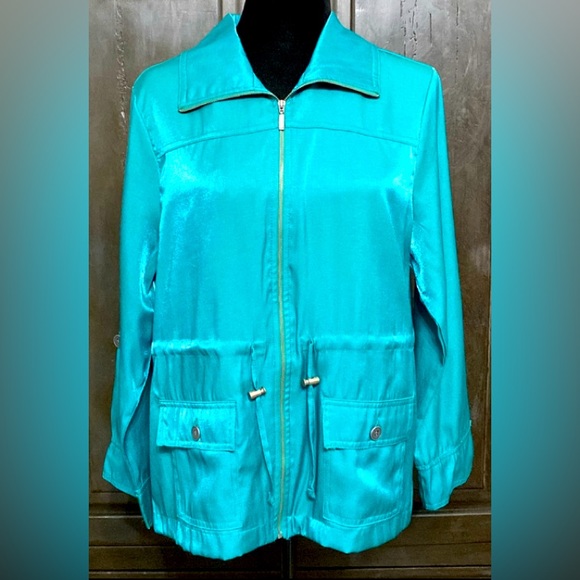 Southern Lady Aquamarine zip up jacket - Size MP - Picture 1 of 10